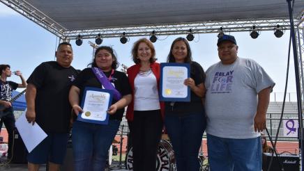 Assembly Member Eloise Gomez Reyes at the Colton-Grand Terrace Relay for a Cure